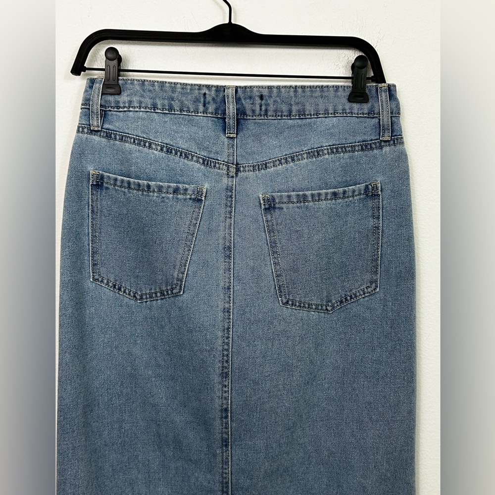 NWT‎ Indigo Rising Denim Maxi Skirt Size S Blue Y2K - Picture 6 of 7